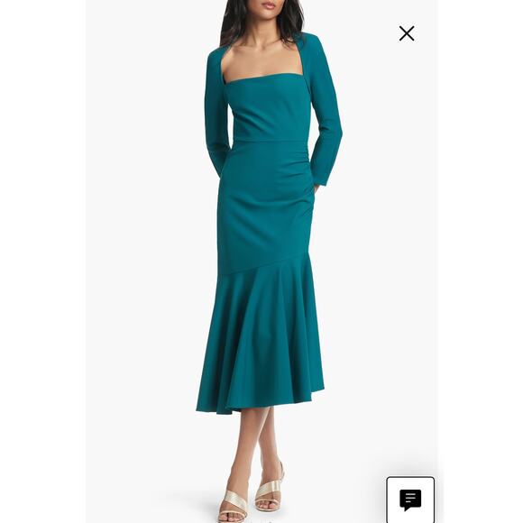 Sachin & Babi green Sharlize Asymmetric Cutout Midi Dress size 4 - Picture 3 of 15